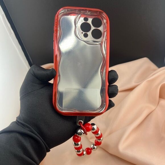 Cherry Delight iPhone 15 Pro Max Case with Red Beaded Handle - Picture 6 of 8